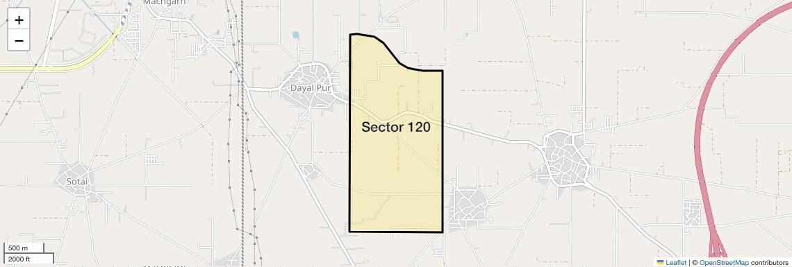 Location Map of Sector 120, Faridabad