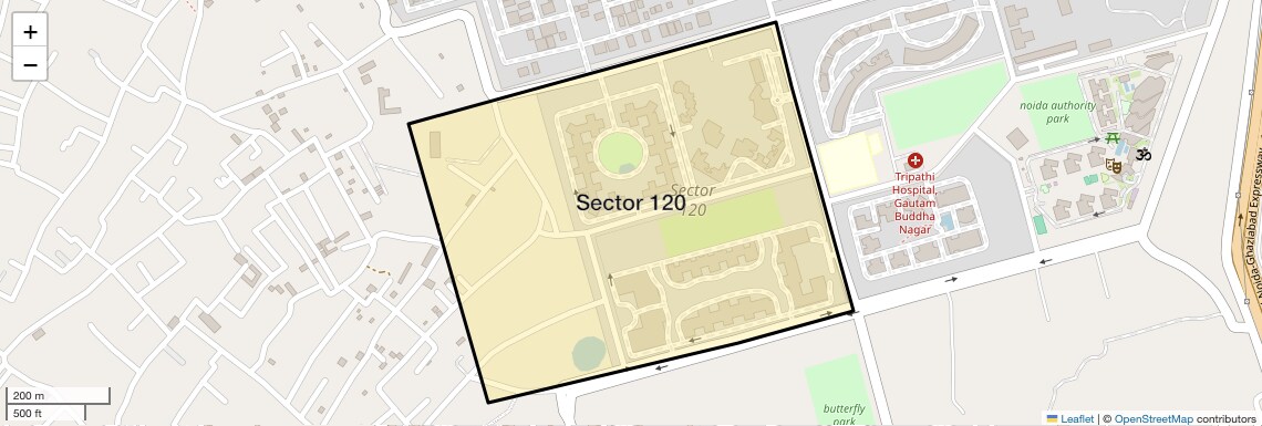 Location Map of Sector 120, Noida