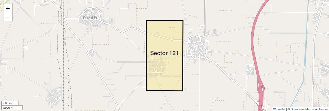 Location Map of Sector 121, Faridabad