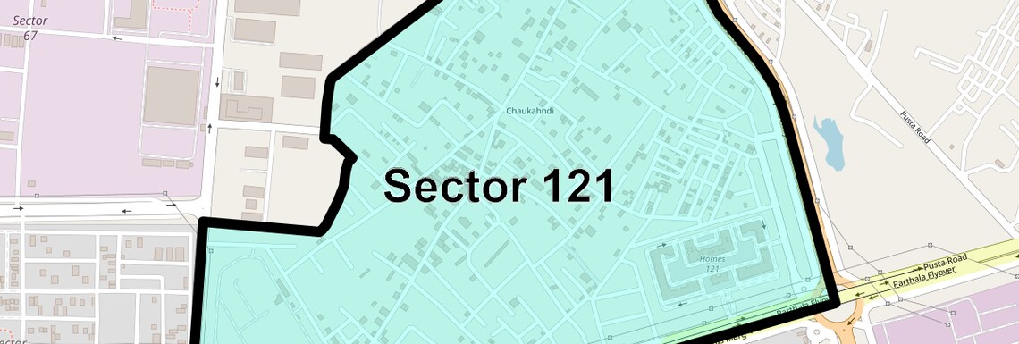 Location Map of Sector 121, Noida