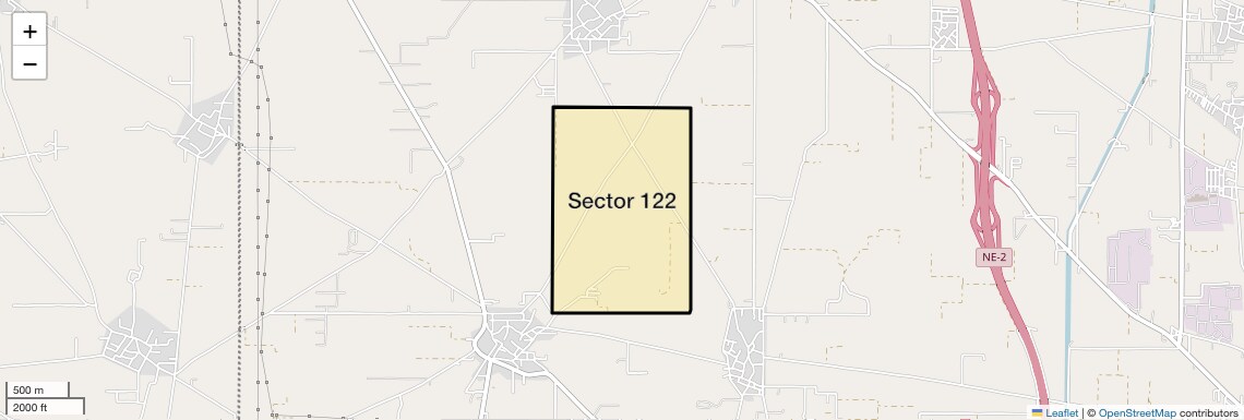 Location Map of Sector 122, Faridabad