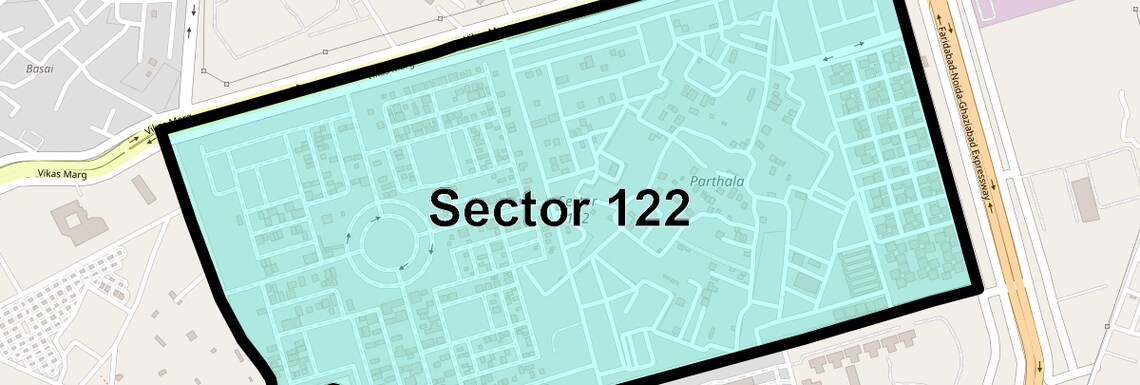 Location Map of Sector 122, Noida