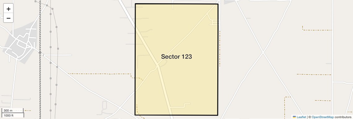 Location Map of Sector 123, Faridabad