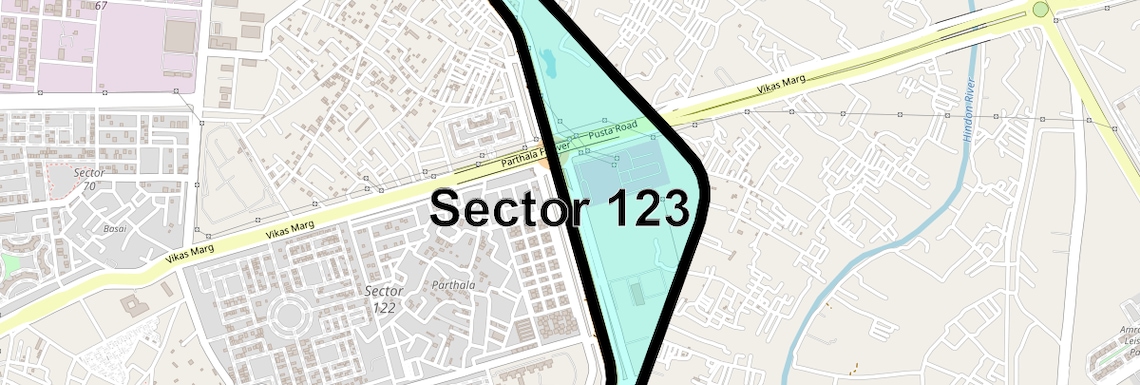 Location Map of Sector 123, Noida
