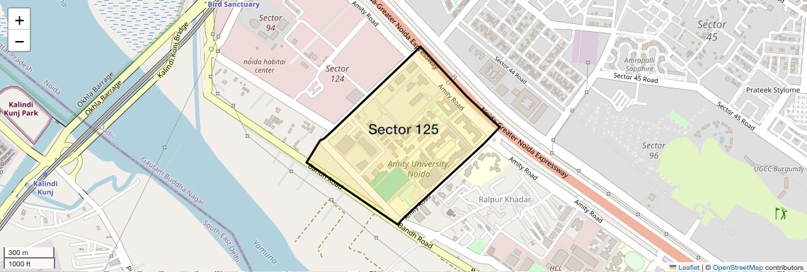 Location Map of Sector 125, Noida