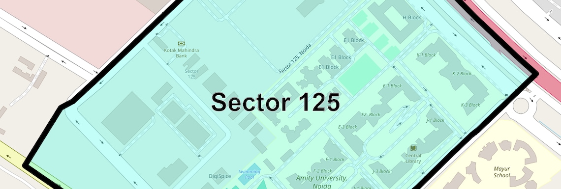 Location Map of Sector 125, Noida