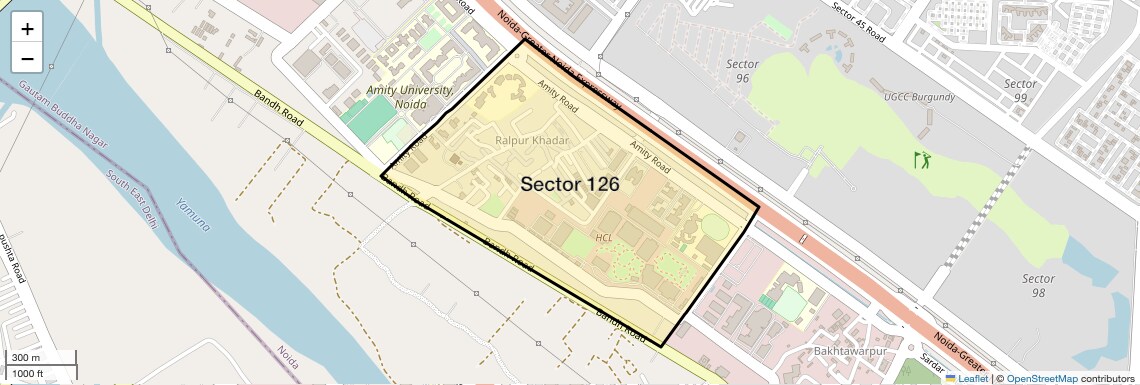Location Map of Sector 126, Noida