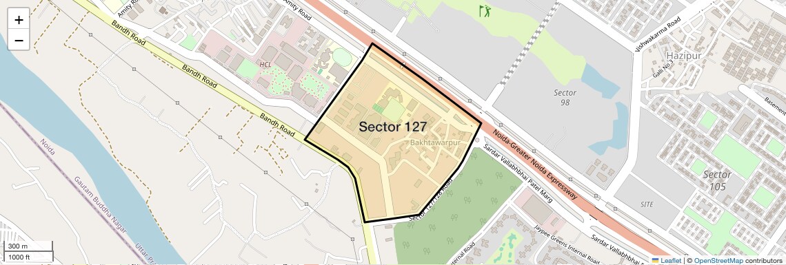 Location Map of Sector 127, Noida