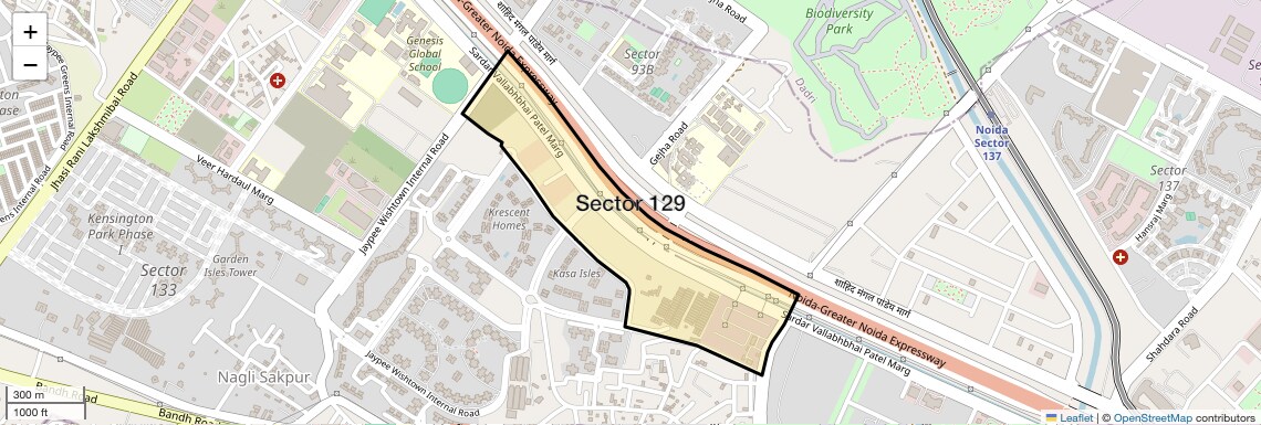 Location Map of Sector 129, Noida