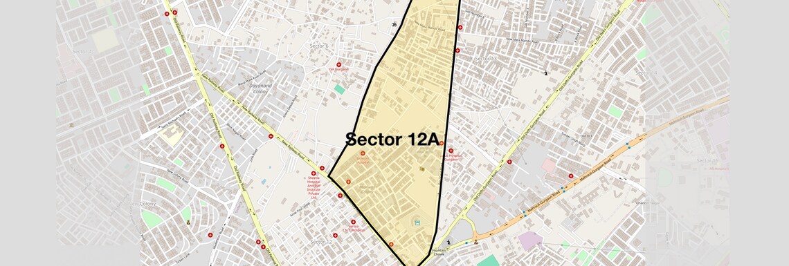 Location Map of Sector 12A, Gurgaon