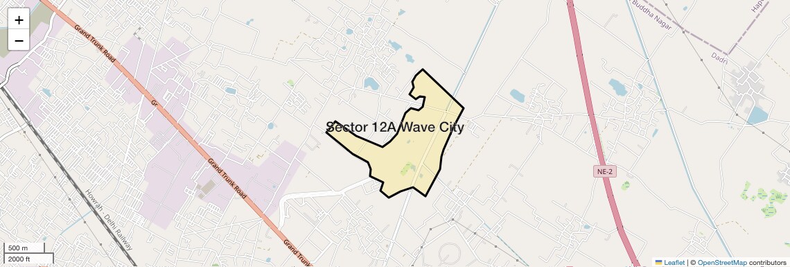 Location Map of Sector 12A Wave City, Ghaziabad