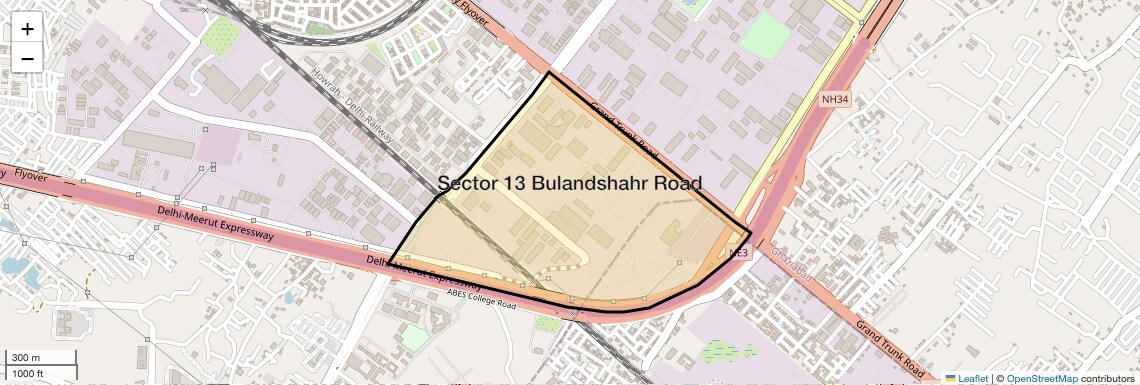 Location Map of Sector 13 Bulandshahr Road, Ghaziabad