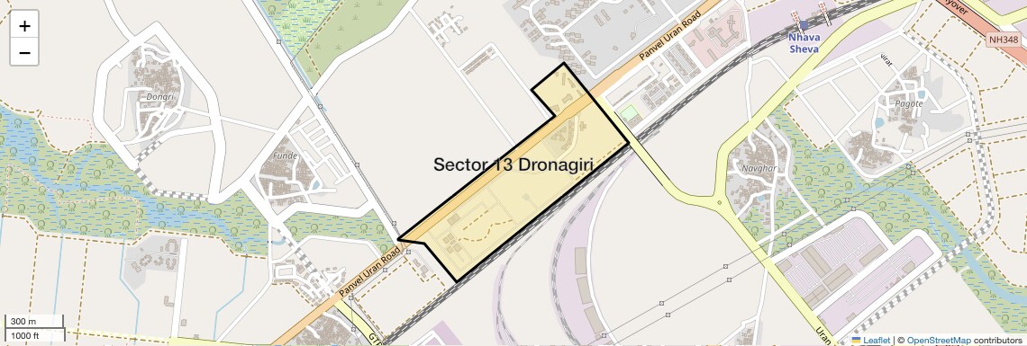 Location Map of Sector 13 Dronagiri, Navi Mumbai