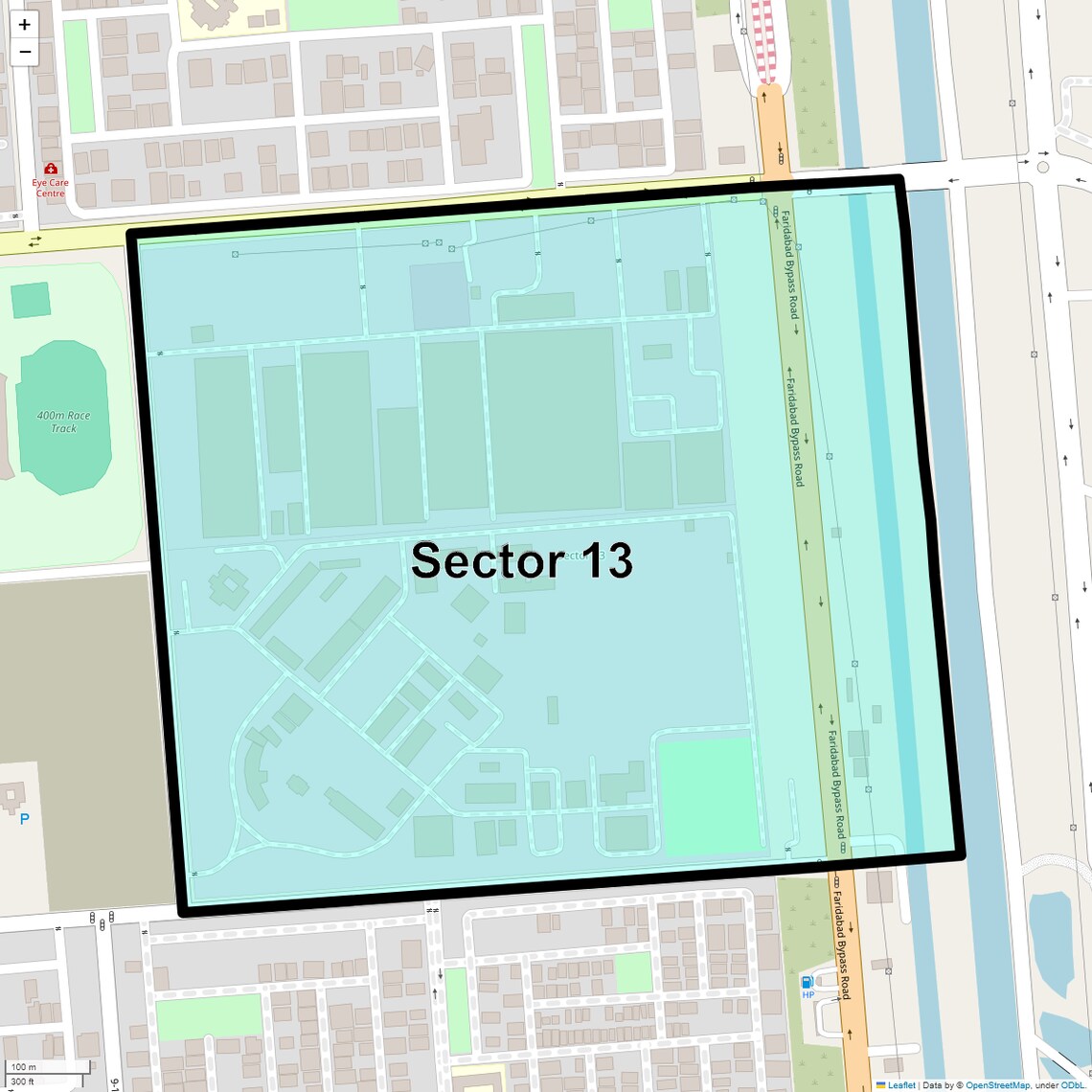 Location Map of Sector 13, Faridabad