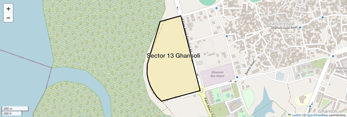 Location Map of Sector 13 Ghansoli, Navi Mumbai