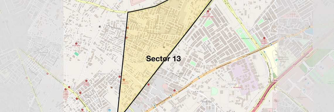 Location Map of Sector 13, Gurgaon