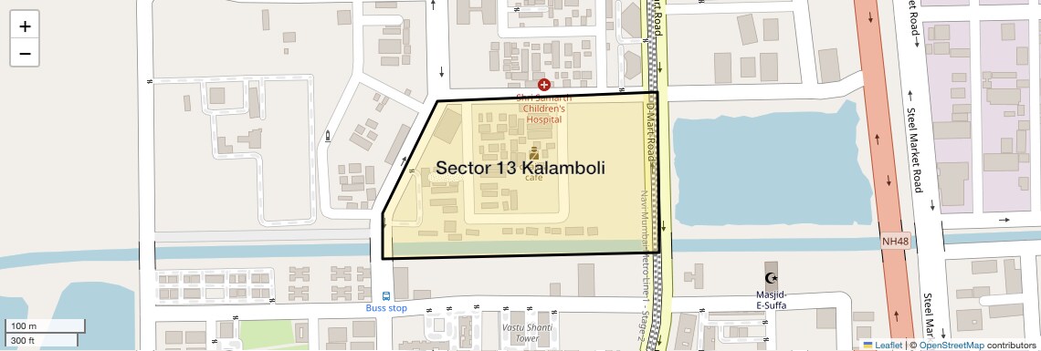Location Map of Sector 13 Kalamboli, Navi Mumbai