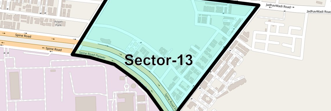 Location Map of Sector 13, Pune