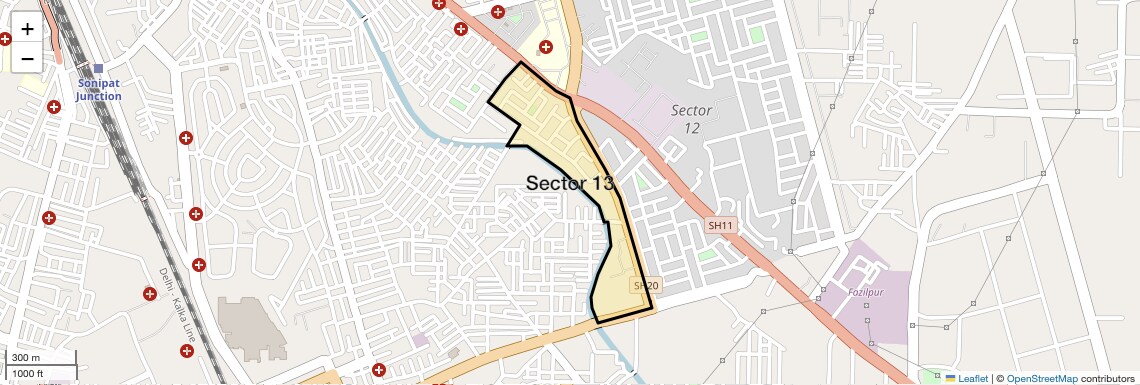 Location Map of Sector 13, Sonipat