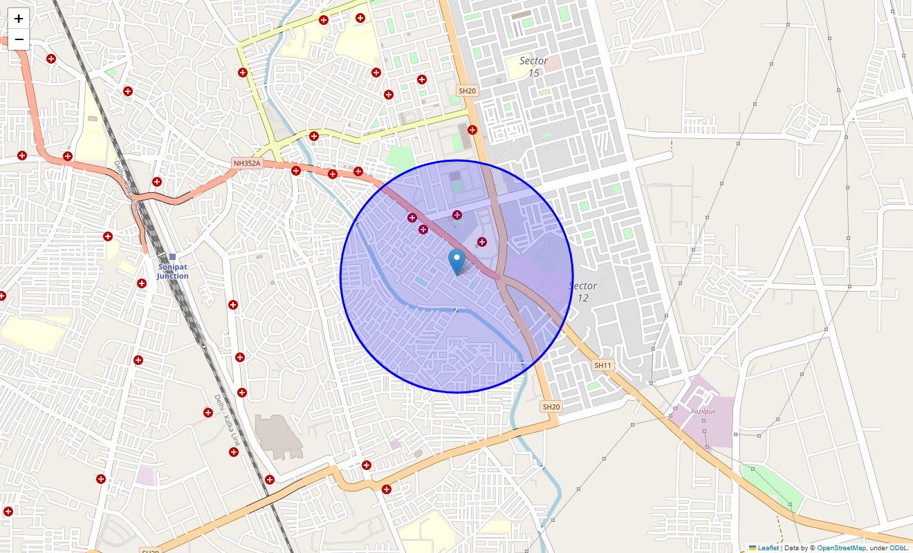 Location Map of Sector 13, Sonipat