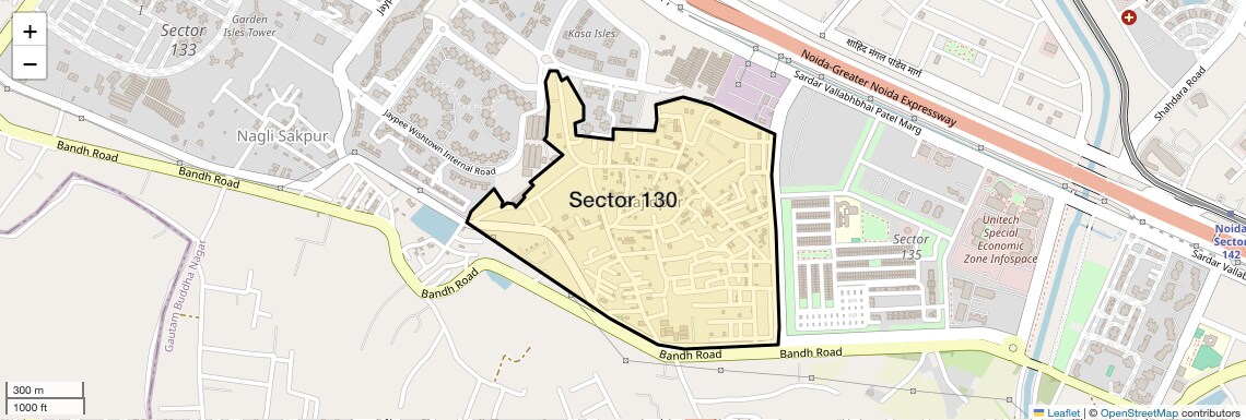 Location Map of Sector 130, Noida