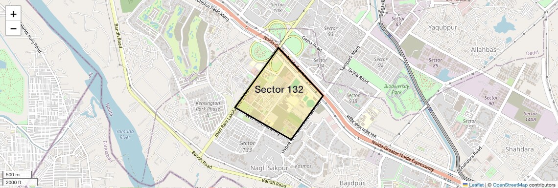 Location Map of Sector 132, Noida