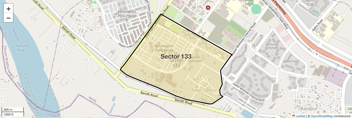 Location Map of Sector 133, Noida