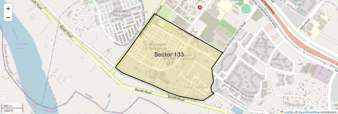 Location Map of Sector 133, Noida