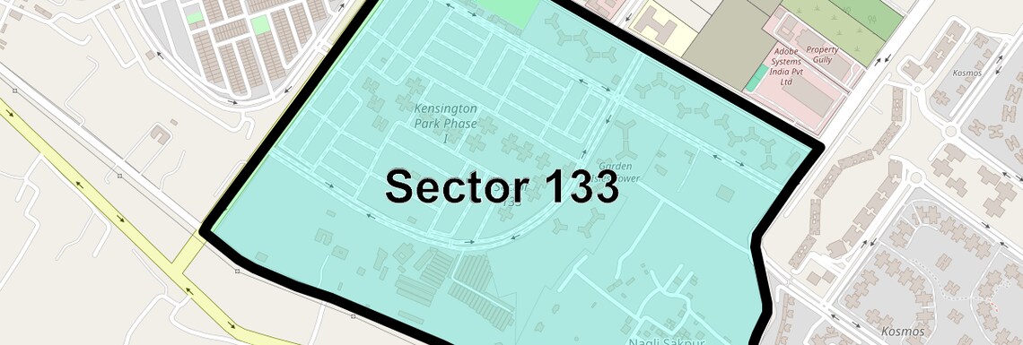 Location Map of Sector 133, Noida