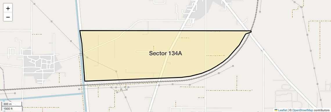 Location Map of Sector 134A, Faridabad