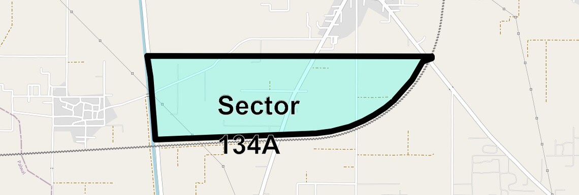 Location Map of Sector 134a, Faridabad