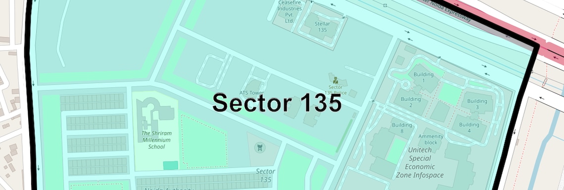 Location Map of Sector 135, Noida