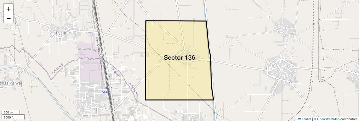 Location Map of Sector 136, Faridabad