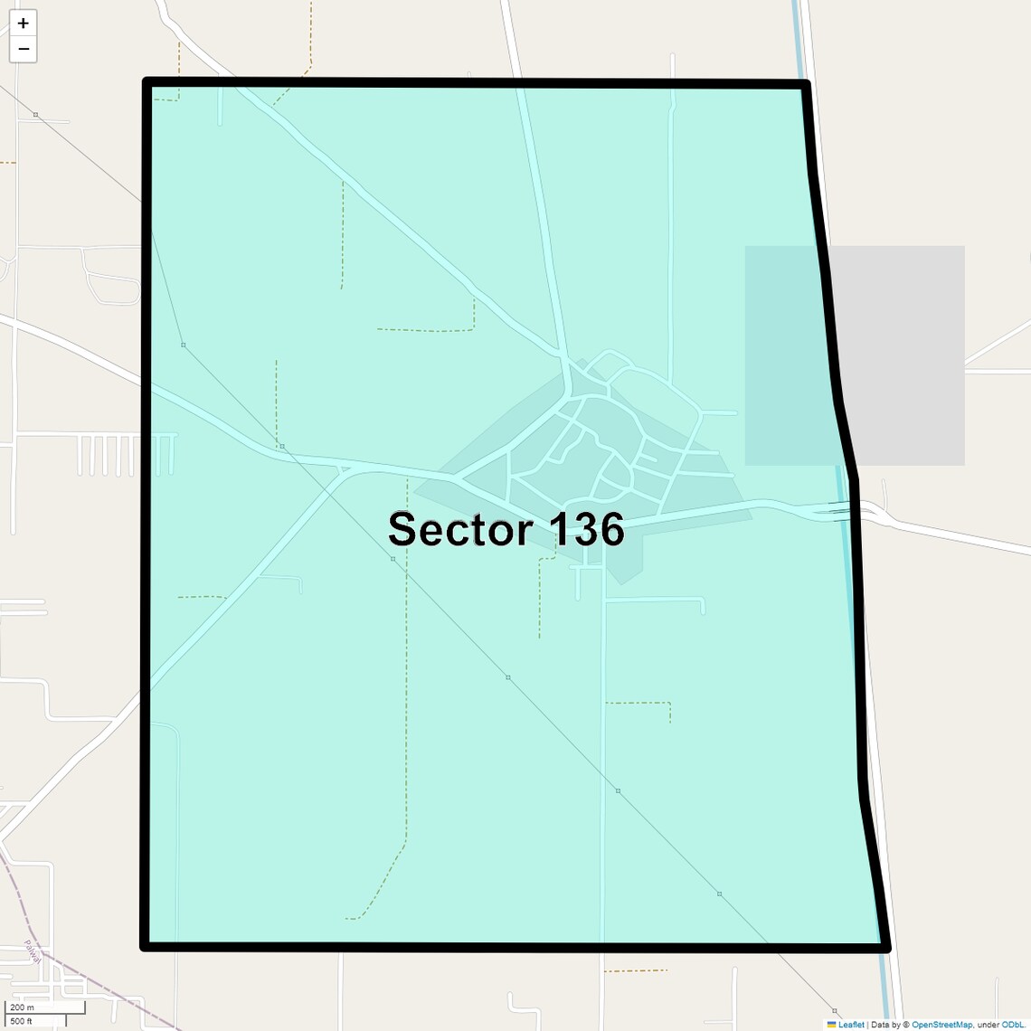 Location Map of Sector 136, Faridabad