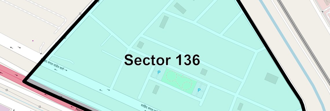Location Map of Sector 136, Noida