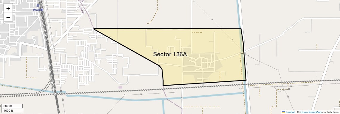 Location Map of Sector 136A, Faridabad