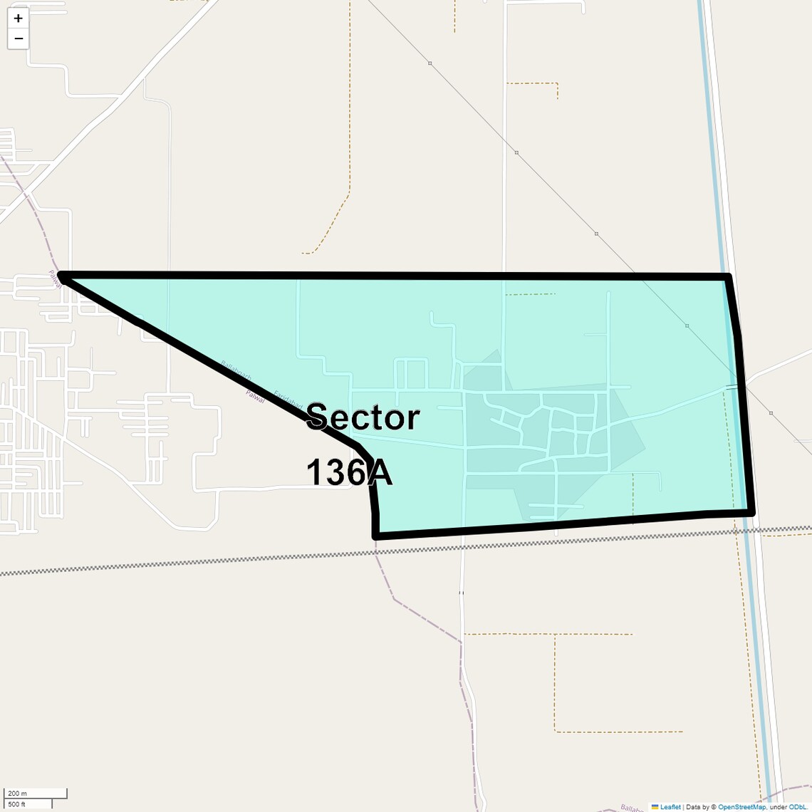 Location Map of Sector 136a, Faridabad