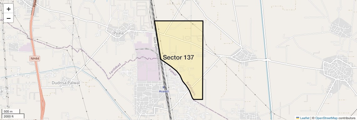 Location Map of Sector 137, Faridabad