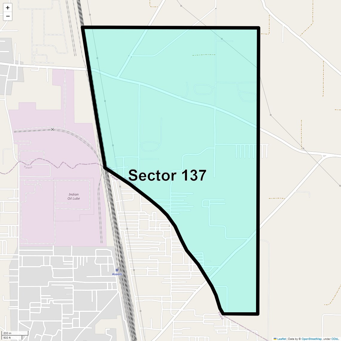 Location Map of Sector 137, Faridabad