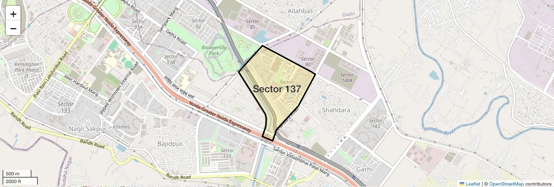 Location Map of Sector 137, Noida