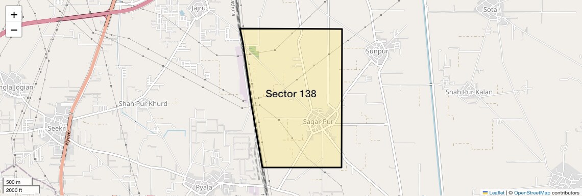 Location Map of Sector 138, Faridabad