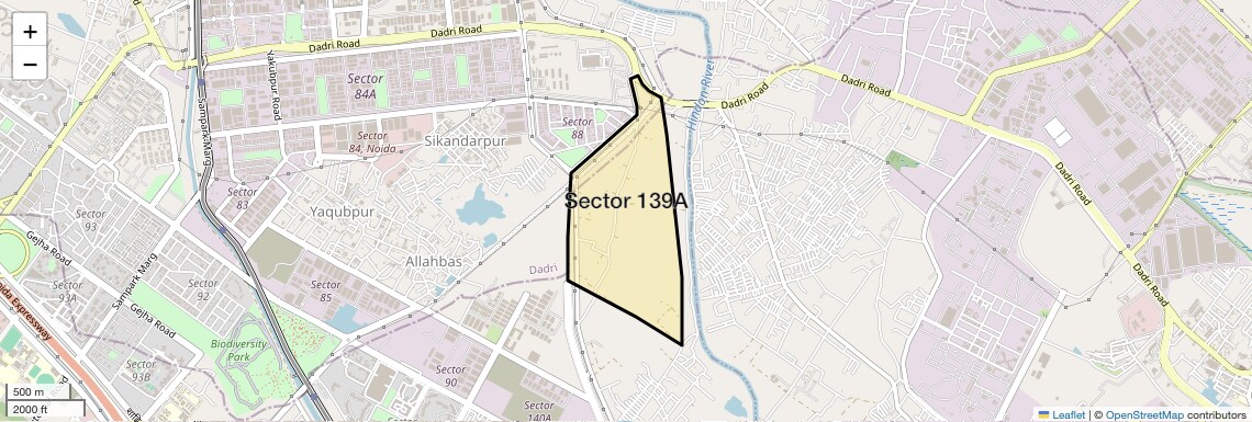 Location Map of Sector 139A, Noida