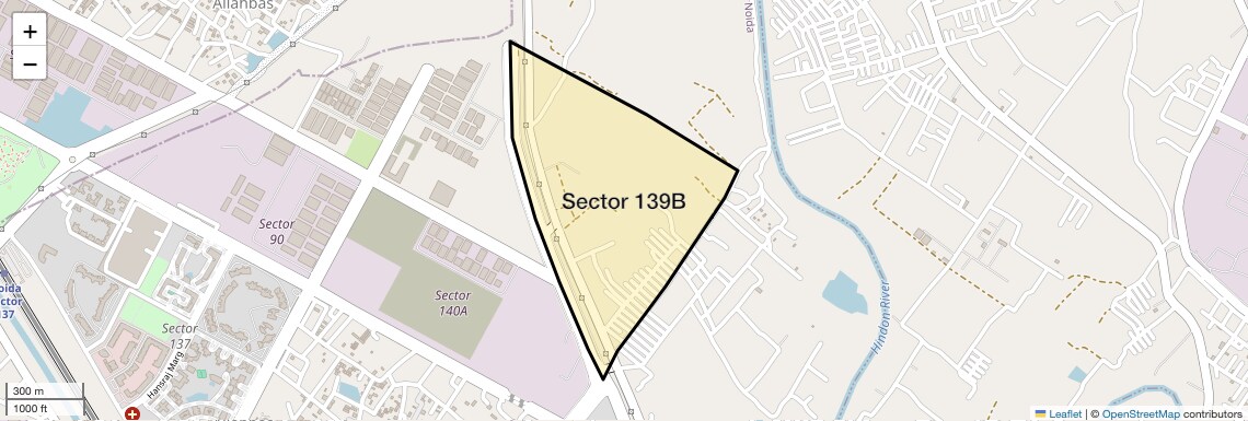 Location Map of Sector 139B, Noida