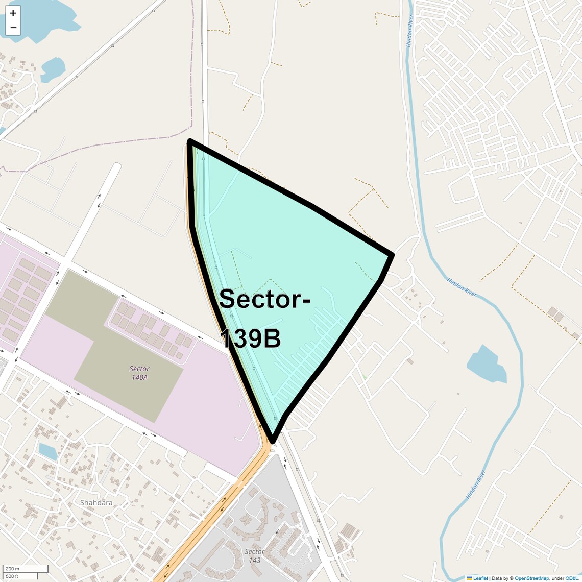 Location Map of Sector 139b, Noida