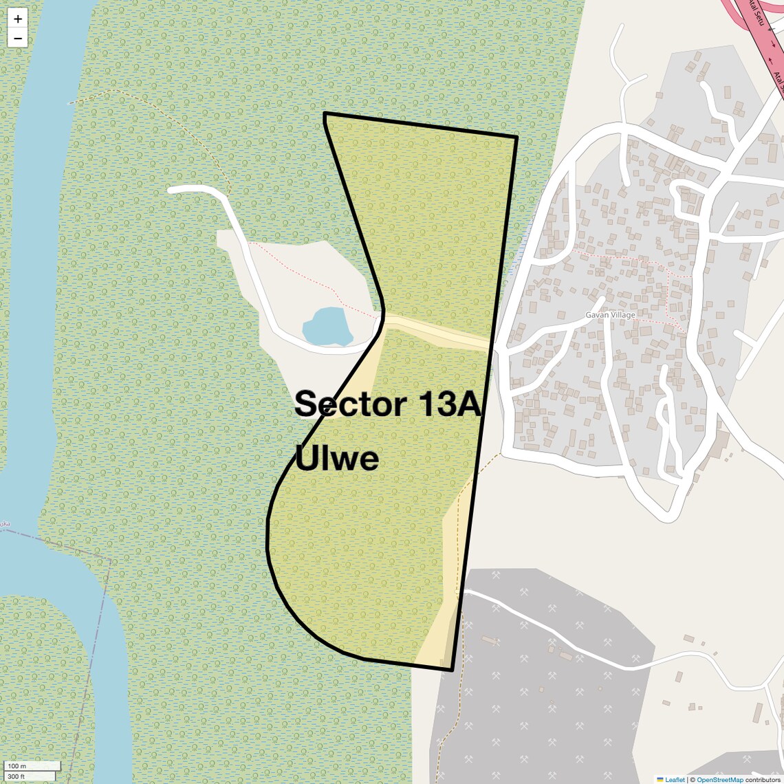 Location Map of Sector 13a Ulwe, Navi Mumbai