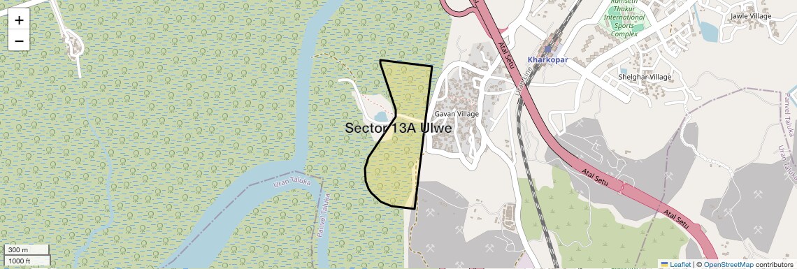 Location Map of Sector 13A Ulwe, Navi Mumbai