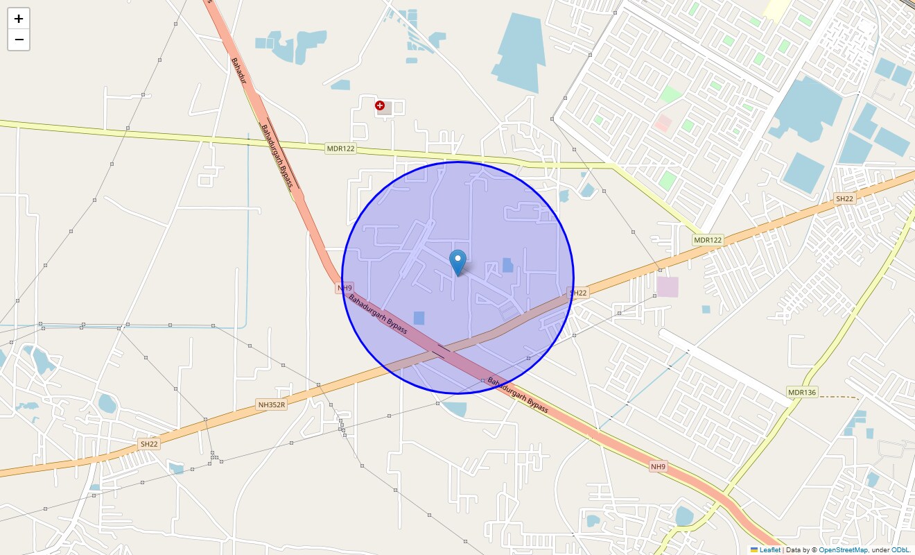 Location Map of Sector 14, Bahadurgarh