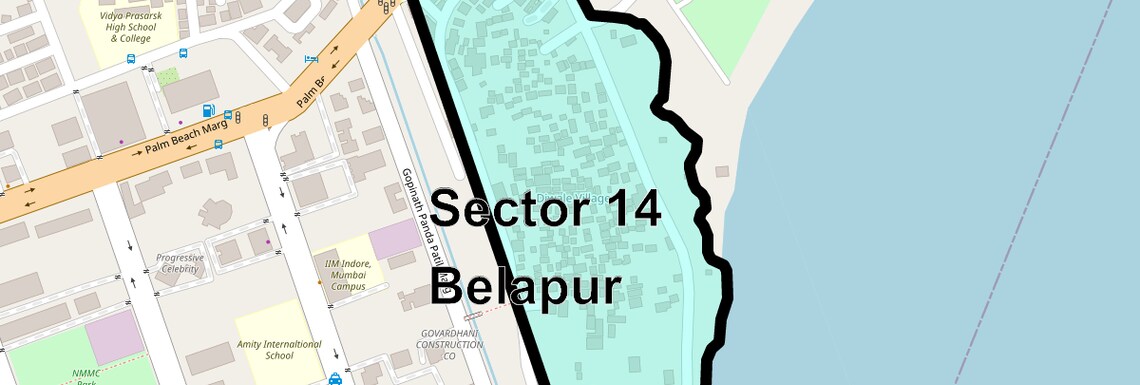 Location Map of Sector 14 Belapur, Navi Mumbai