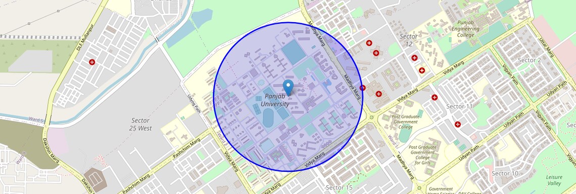 Location Map of Sector 14, Chandigarh