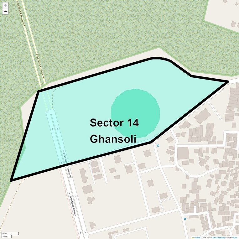 Location Map of Sector 14 Ghansoli